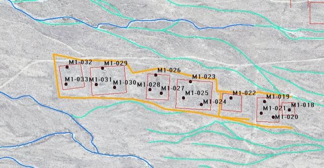 Distribution Map of Flood-Control Engineering around Auxiliary Tombs No. 18–32, Western Xia Imperial Tombs