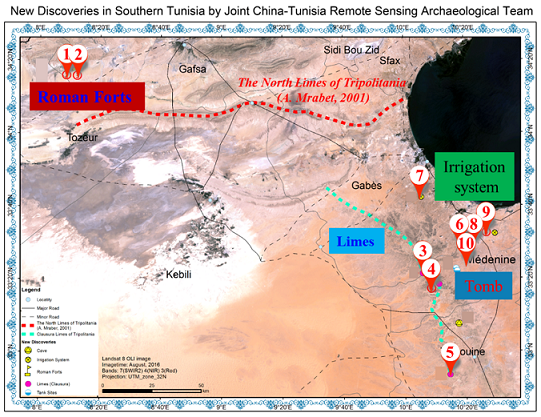 突尼斯南部遥感考古新发现10处遗址点