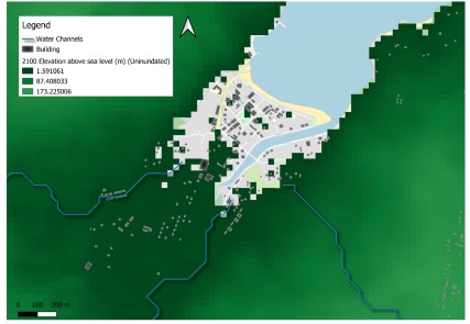 Santo António城区淹没范围示意图
